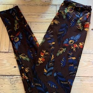 LulaRoe Peacock Feather Leggings